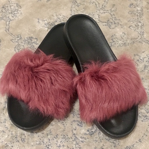 ugg lamb fur slides